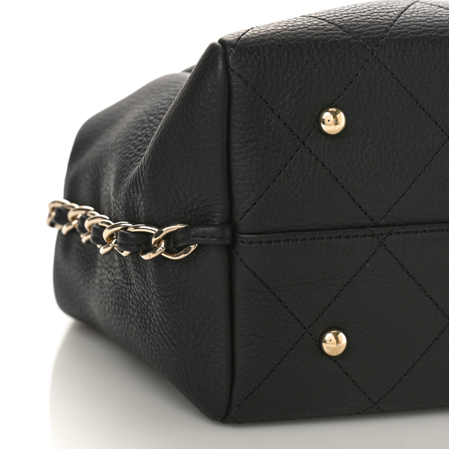 Chanel Bullskin Stitched Medium Shopping Bag Black 8 of 9