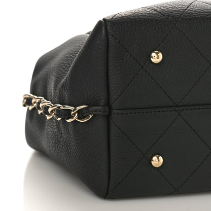 Chanel Bullskin Stitched Medium Shopping Bag Black 8 of 9