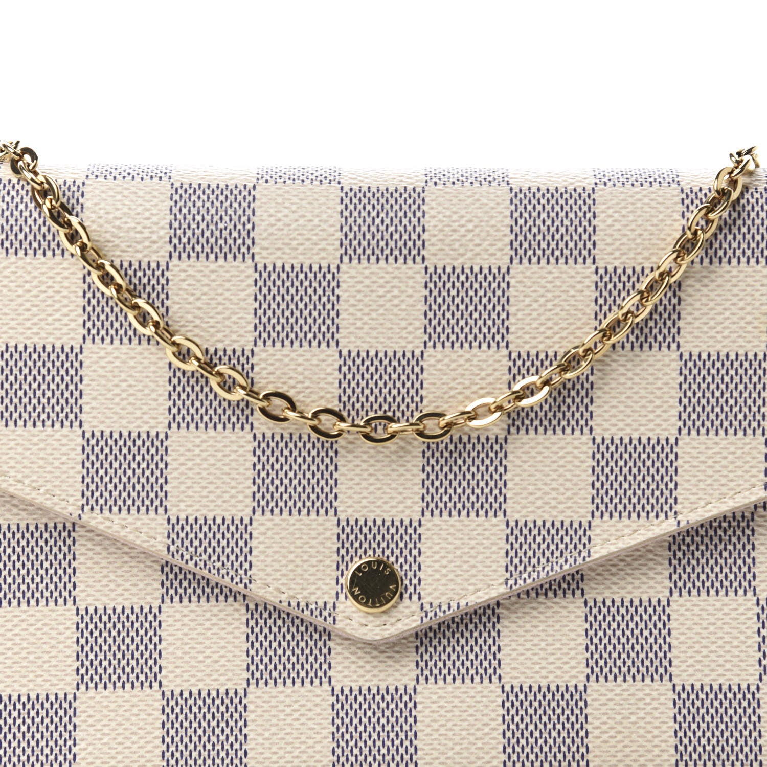 Louis Vuitton Damier Azur Pochette Felicie Chain Wallet Rose Ballerine 13 of 13