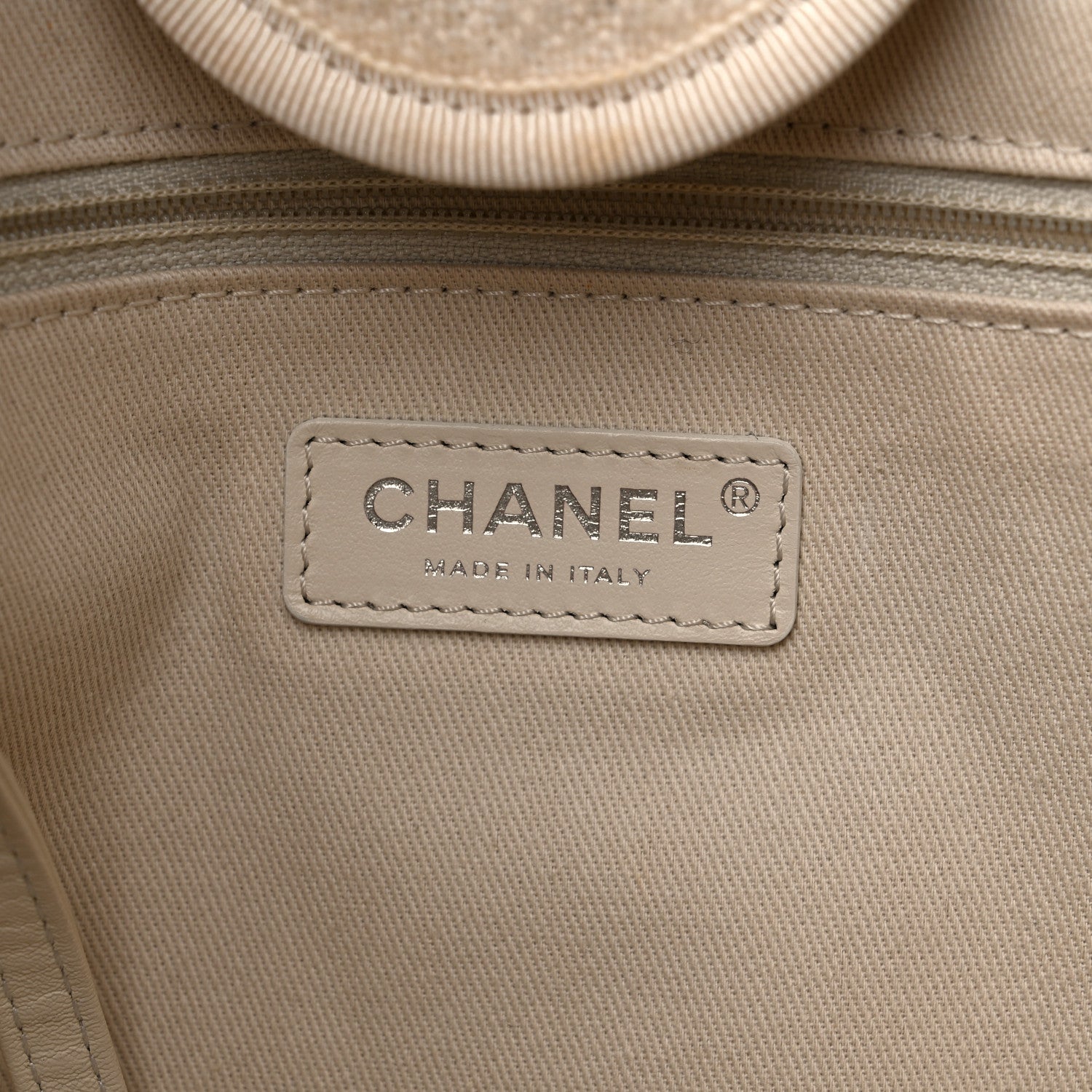 Chanel Wool Deauville Medium Tote Beige 5 of 11