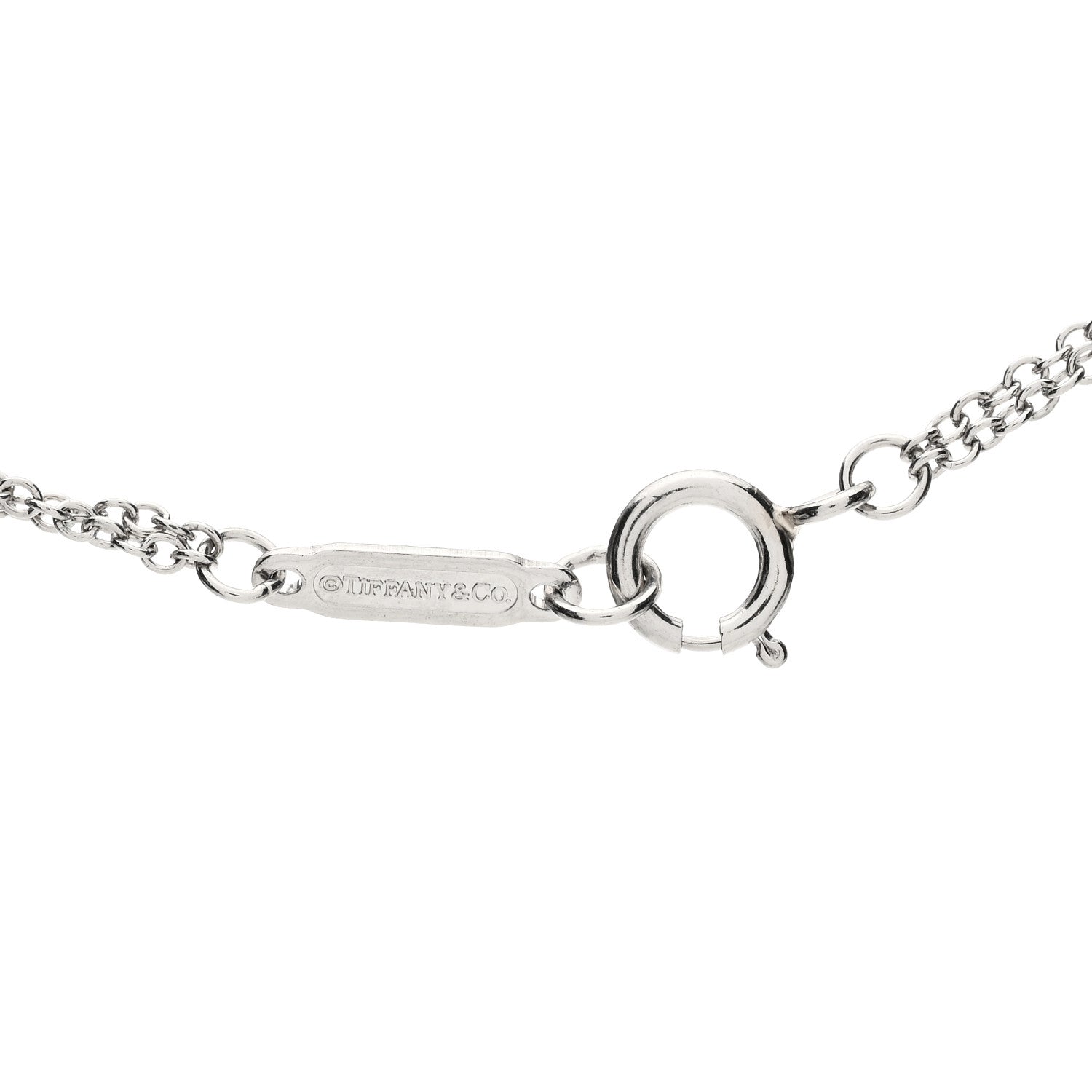 Tiffany Platinum Diamond .17ct Double Chain Solitaire Bracelet 3 of 5