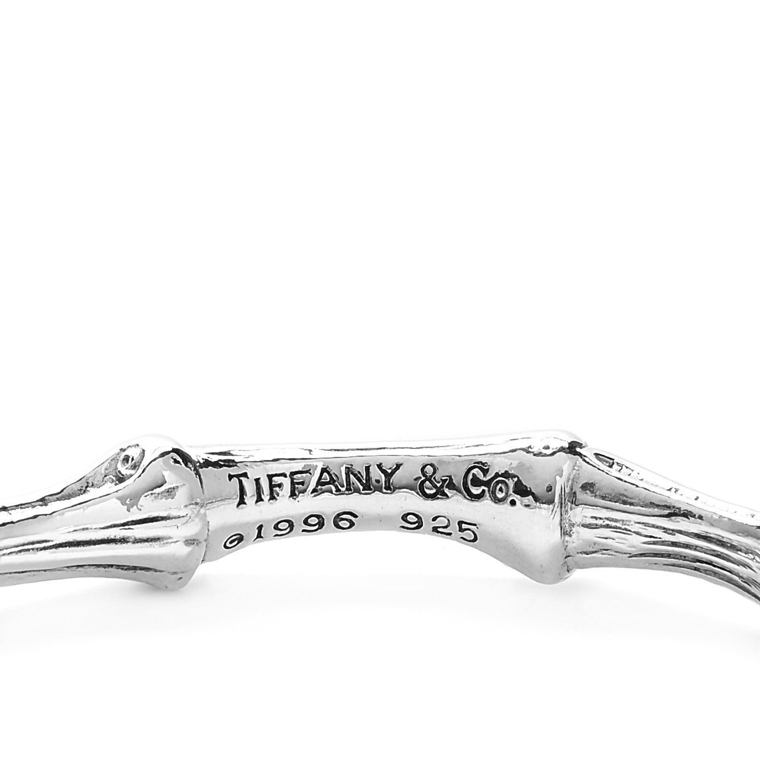 Tiffany Sterling Silver Nature Bamboo Bangle Bracelet 4 of 4