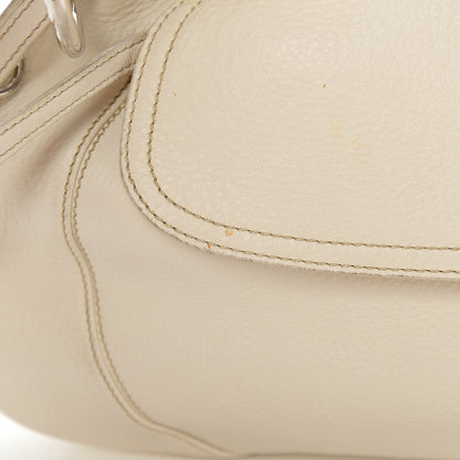 Prada Vitello Daino Metal Bar Top Handle Shoulder Bag White 8 of 18