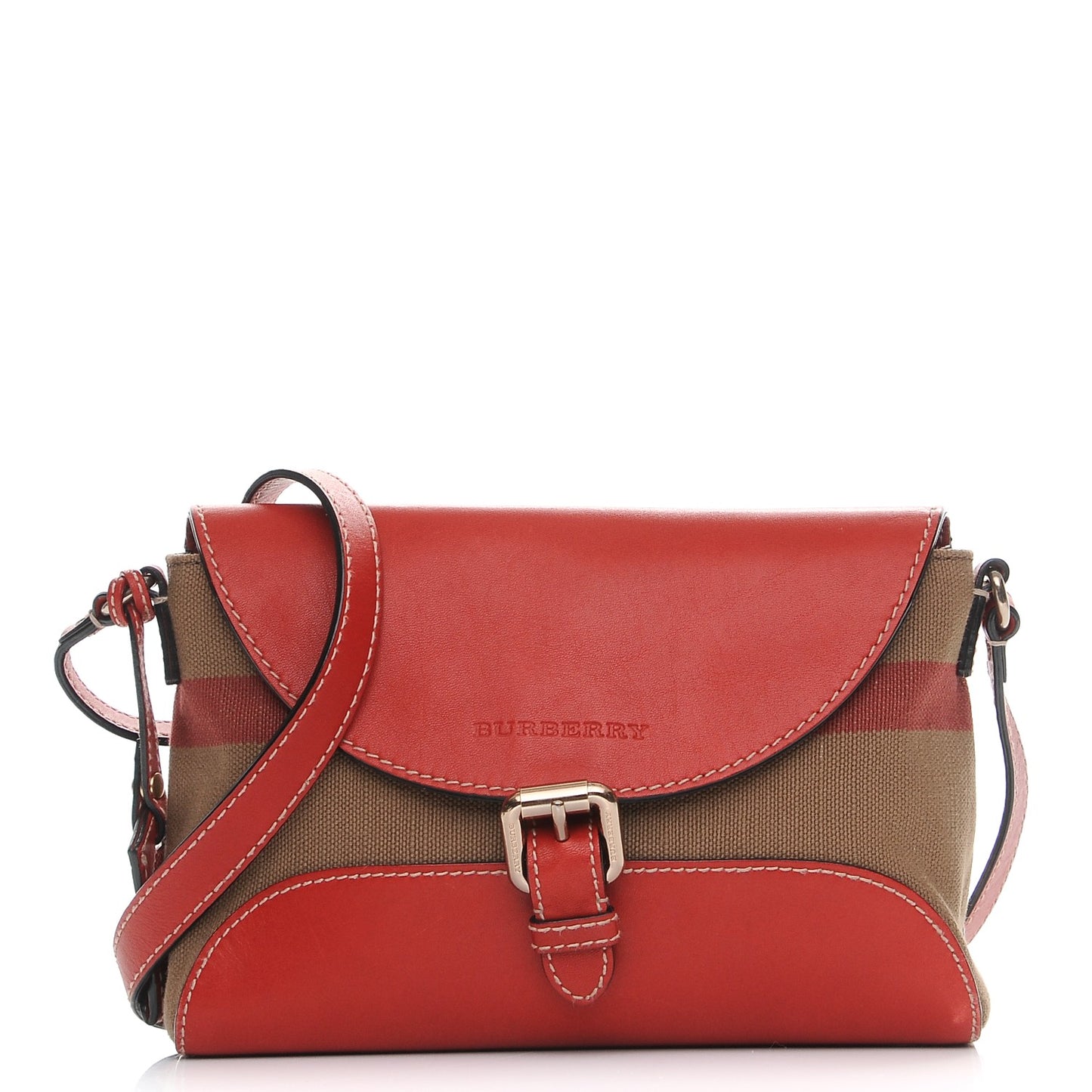 Canvas House Check Small Henham Crossbody Red