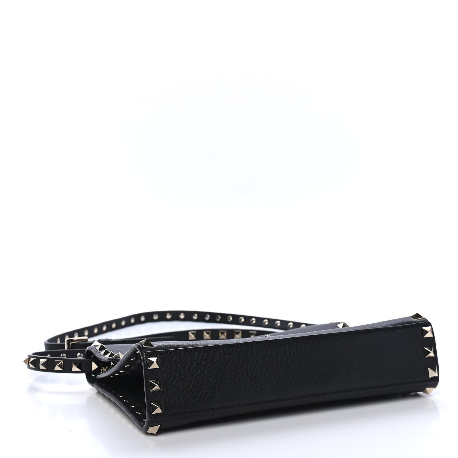 Valentino Garavani Pebbled Calfskin Medium Rockstud Flip Lock Crossbody Bag Black 4 of 9