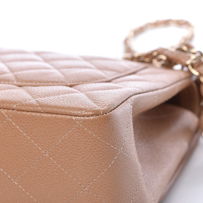 Chanel Caviar Quilted Jumbo Double Flap Beige 17 of 20