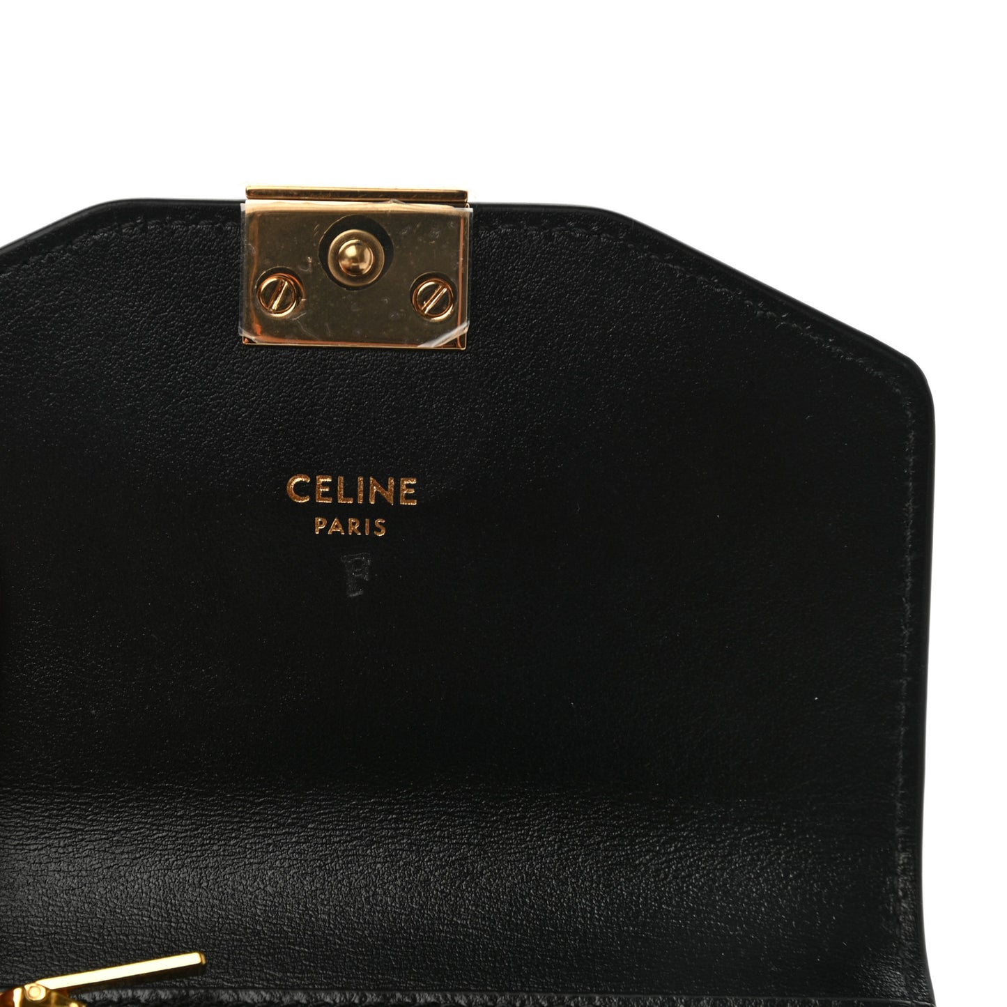 Shiny Smooth Calfskin Small C Wallet Black