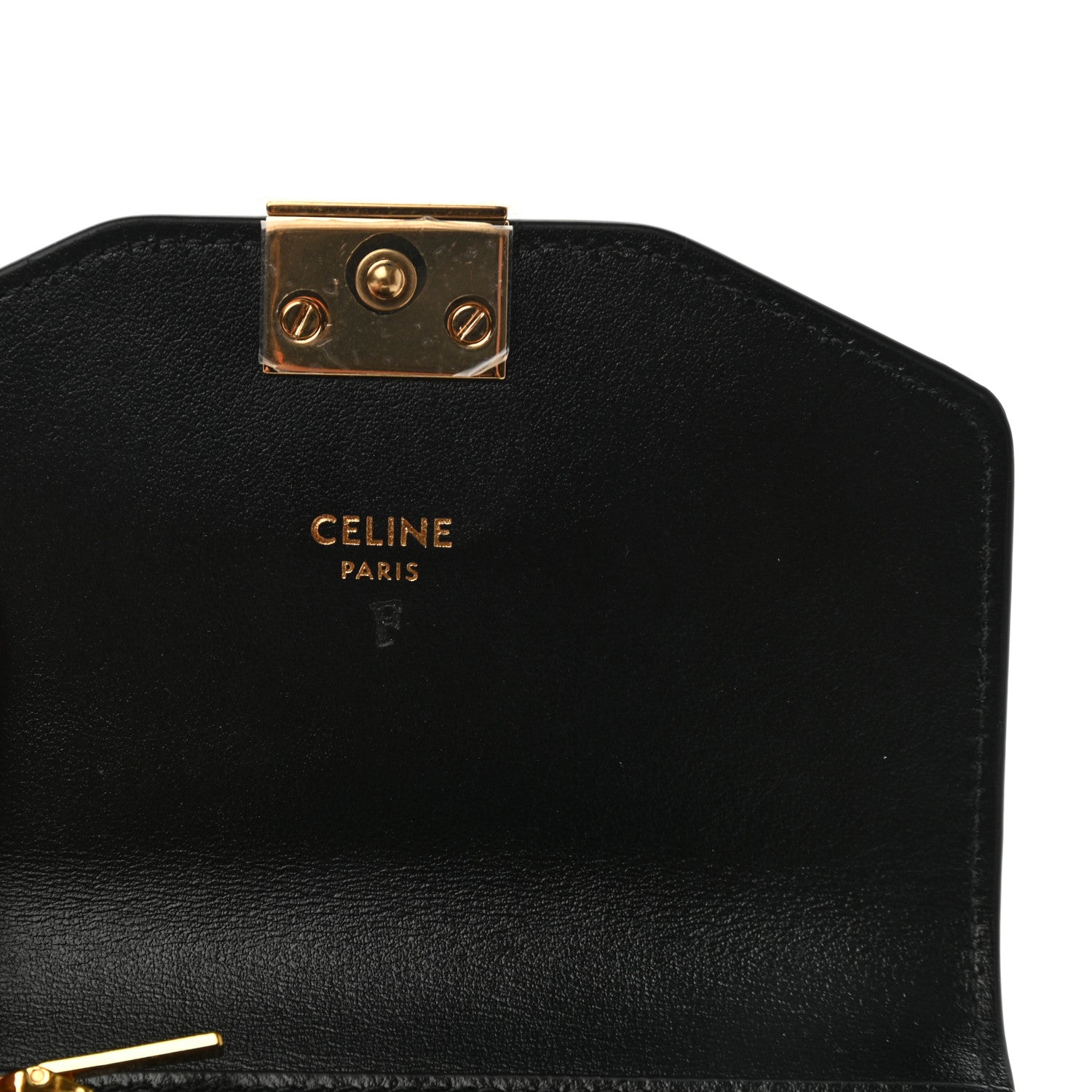 Celine Shiny Smooth Calfskin Small C Wallet Black 6 of 7