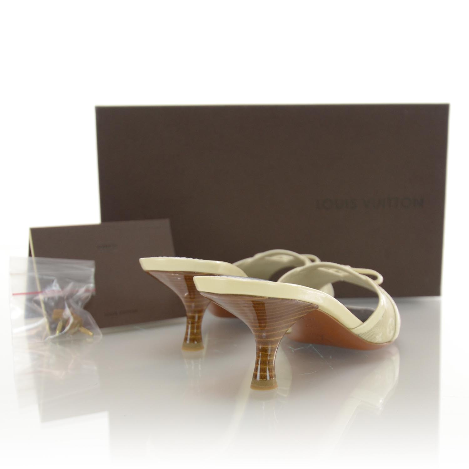 Louis Vuitton Beverly Hills Open Toe Mules 37 Beige 3 of 6
