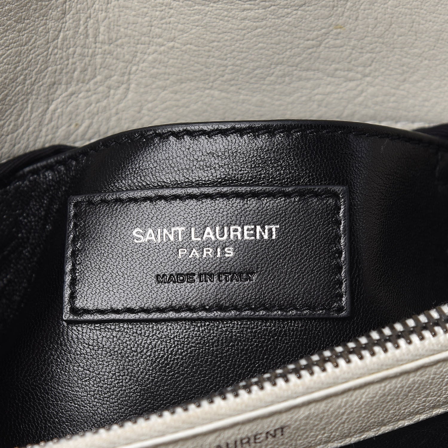 Saint Laurent Sheepskin Matelasse Chevron Monogram Medium College Bag Dove White 7 of 17