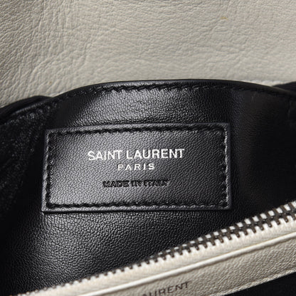 Saint Laurent Sheepskin Matelasse Chevron Monogram Medium College Bag Dove White 7 of 17