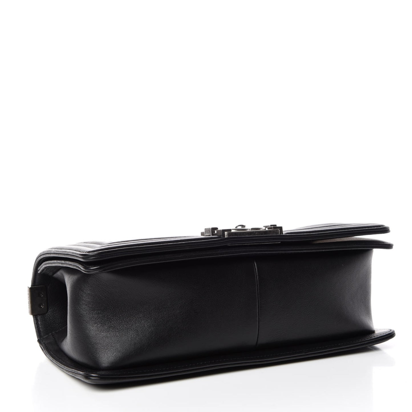 Calfskin Double Stitch Medium Boy Flap Black