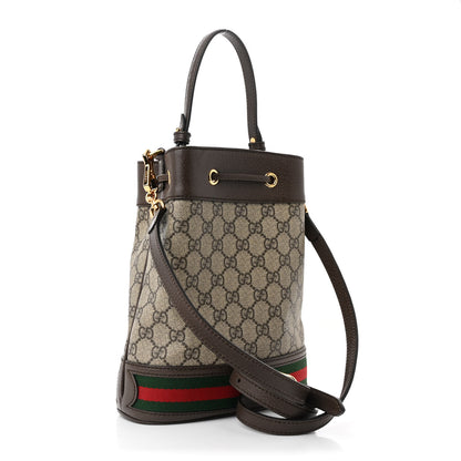 Gucci GG Supreme Monogram Web Small Ophidia Bucket Bag Brown 3 of 10