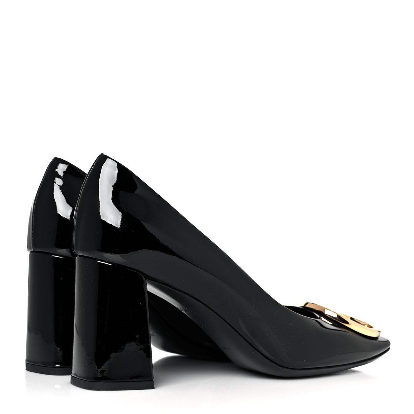 LOUIS VUITTON Patent Calfskin Madeleine Pumps 38 Black