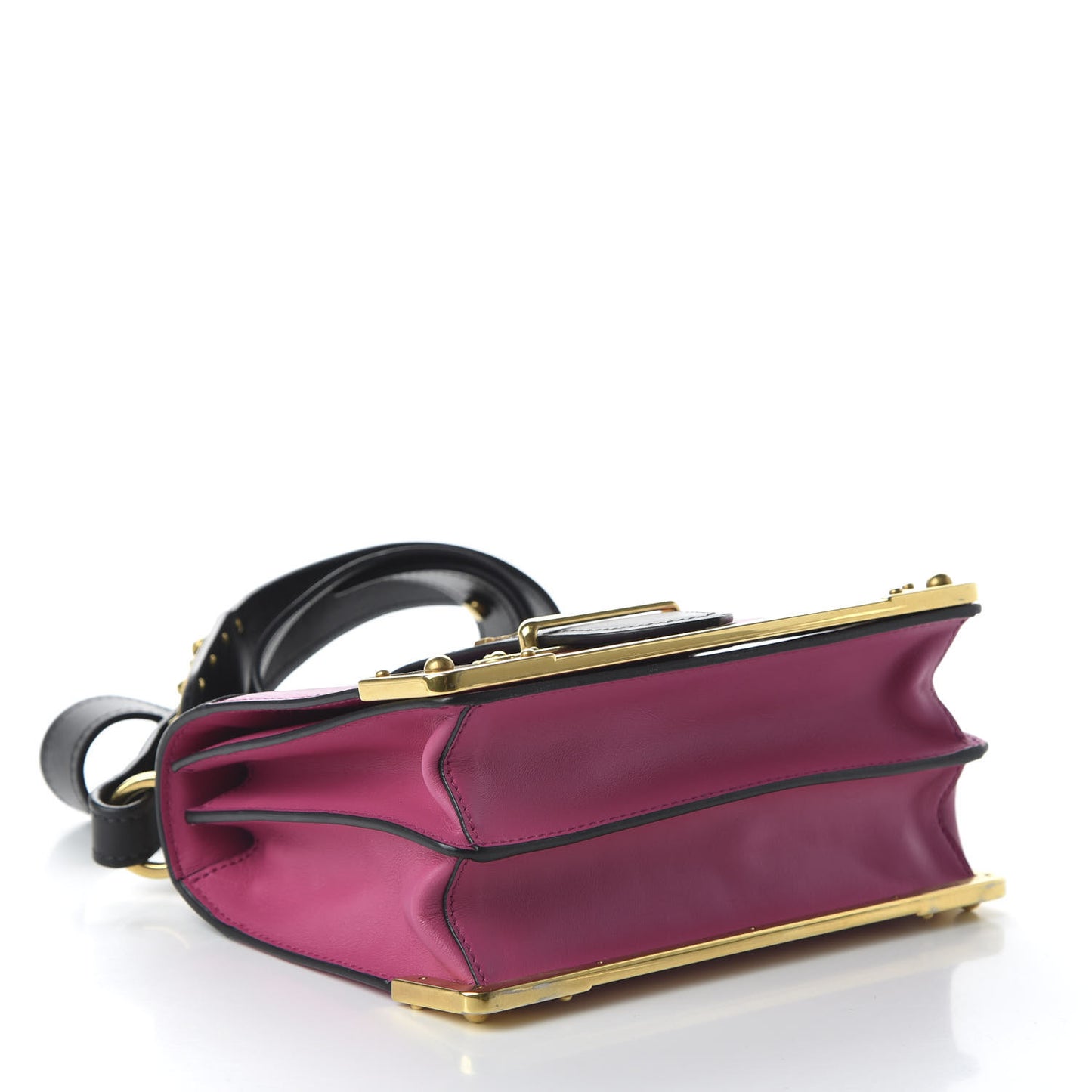 City Calf Saffiano Cahier Bag Fuxia Black