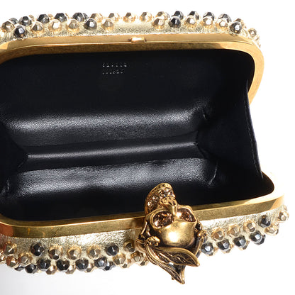 Alexander McQueen Bee Punk Skull Studded Box Clutch Gold 5 of 8