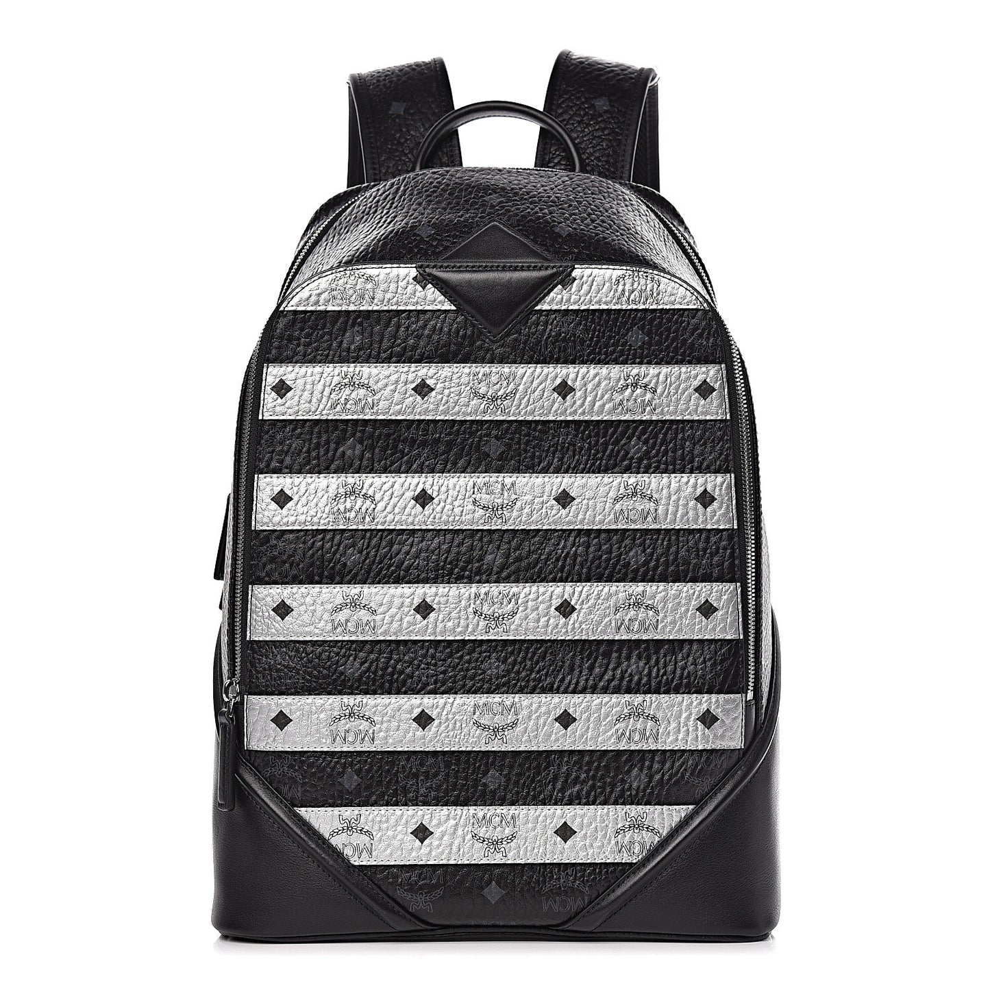 Metallic Visetos Spot MD Backpack Silver Black