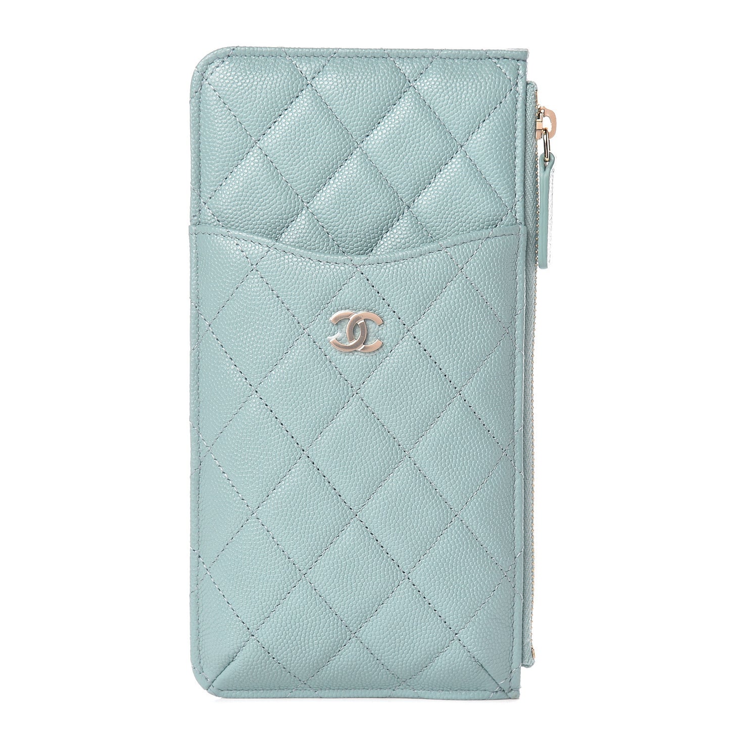 Caviar Quilted Classic iPhone Pouch Blue