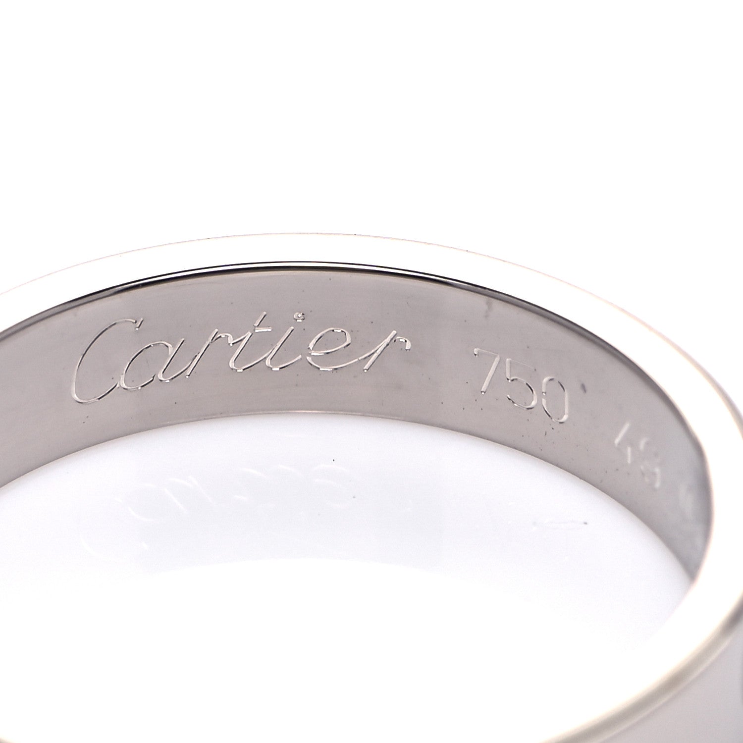 Cartier 18K White Gold 3.5mm LOVE Wedding Band Ring 49 4.75 5 of 5