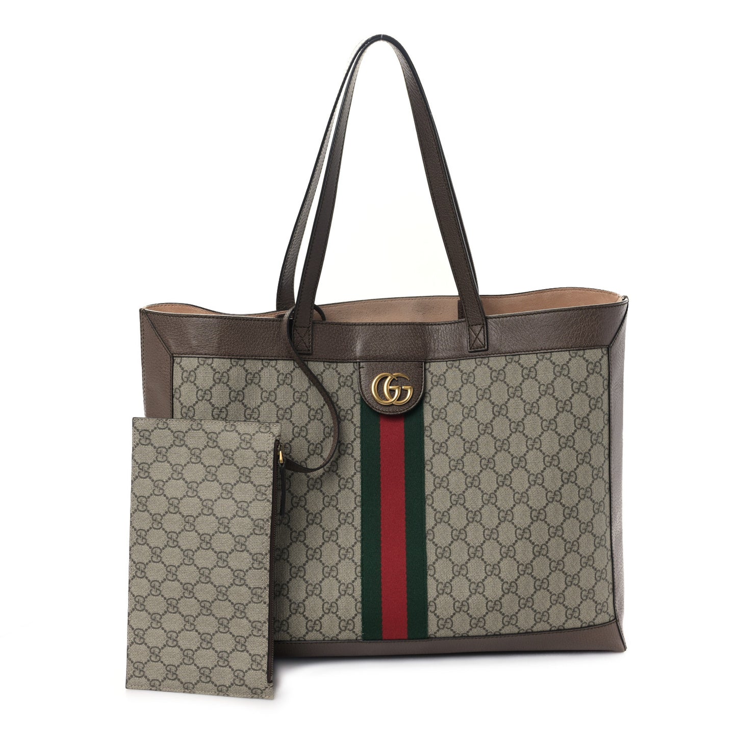 GG Supreme Monogram Web Ophidia Tote Brown