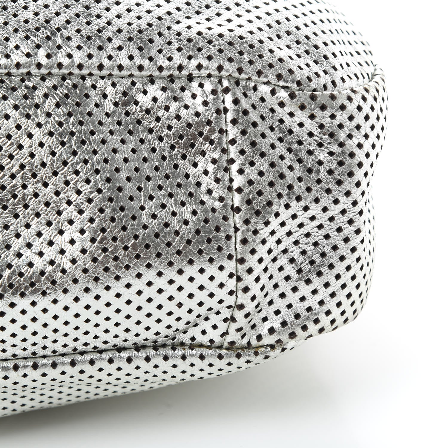 Chanel Metallic Glazed Calfskin Perforated Medium Rodeo Drive Tote Silver 14 of 14