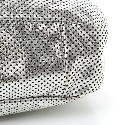 Chanel Metallic Glazed Calfskin Perforated Medium Rodeo Drive Tote Silver 14 of 14