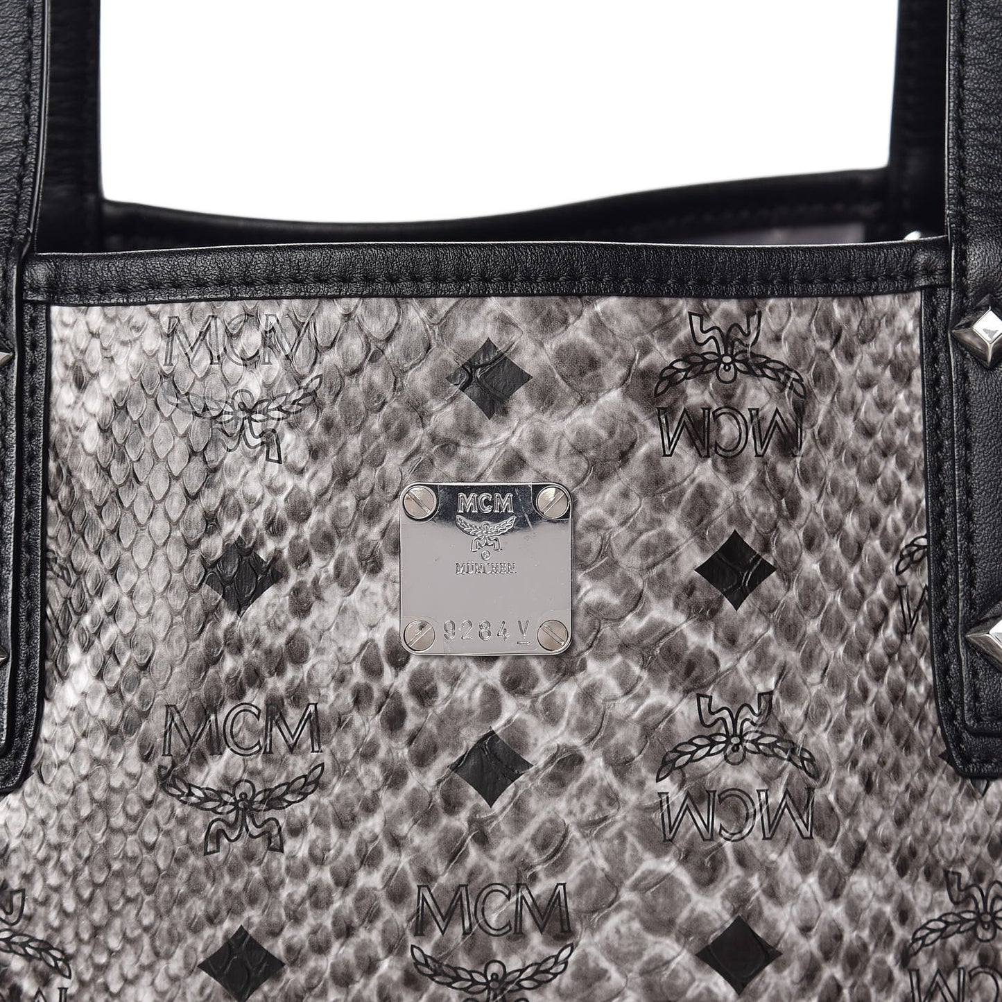 Visetos Snakeskin Embossed Medium Shopper Tote Grey