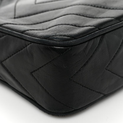 Chanel Lambskin Chevron Quilted Tassel Camera Case Black 6 of 7