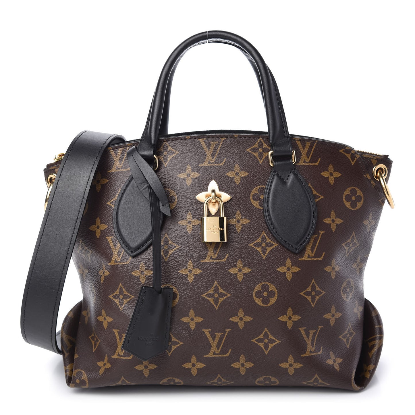 Monogram Flower Zipped Tote PM Black