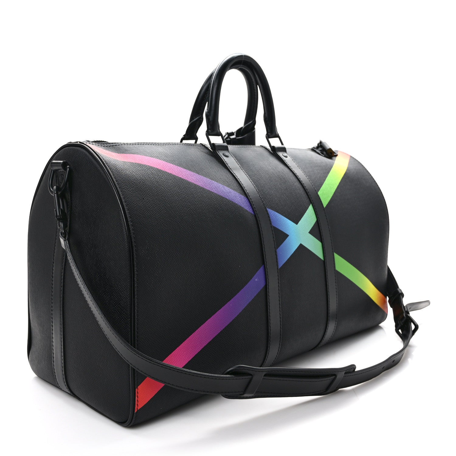 Louis Vuitton Taiga Rainbow Keepall Bandouliere 50 Black 3 of 9