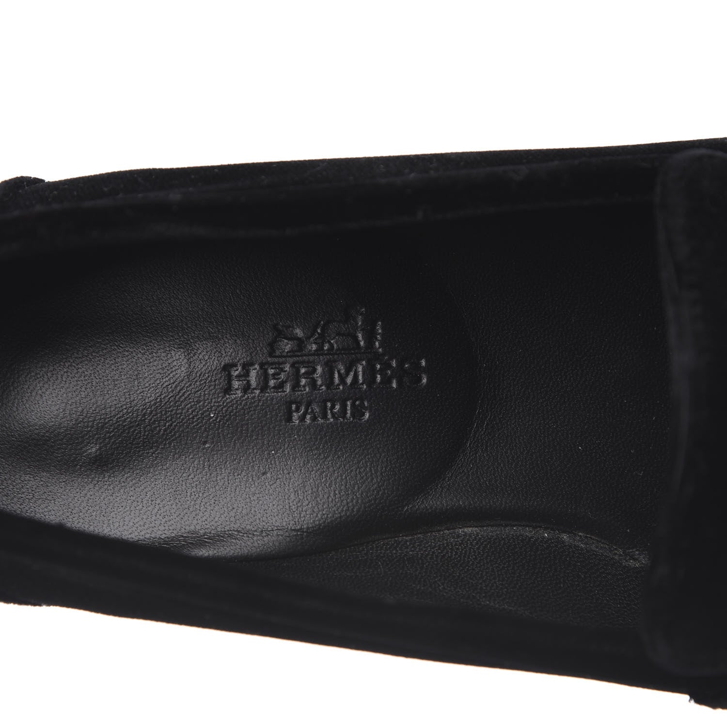 Hermes Velvet Womens Paris Loafers 35 Black 7 of 9