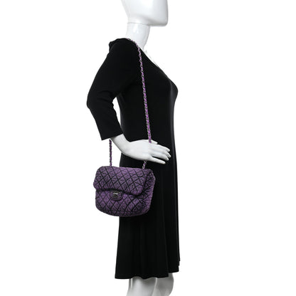 Chanel Washed Denim Quilted Small Denimpression Flap Violet Purple Black 2 of 9