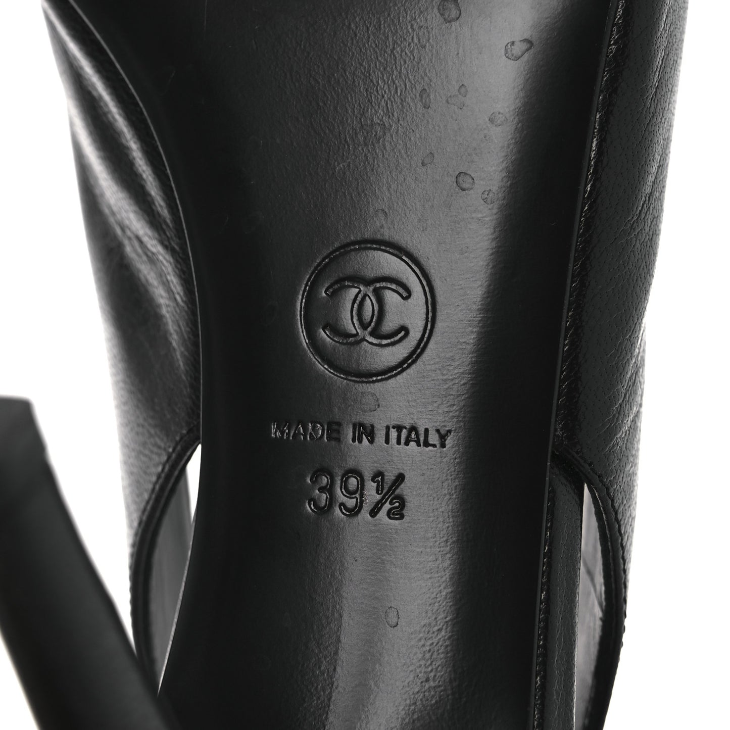 Goatskin Slingback Sandals 39.5 Black