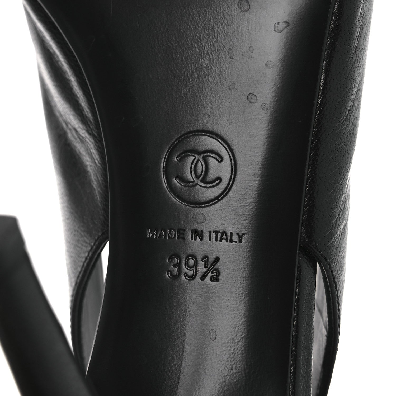 Chanel Goatskin Slingback Sandals 39.5 Black 8 of 12