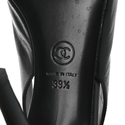 Chanel Goatskin Slingback Sandals 39.5 Black 8 of 12