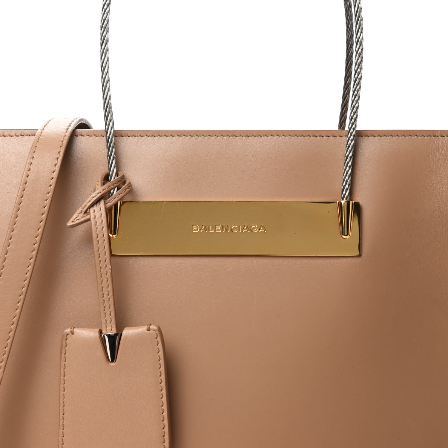 Balenciaga Soft Calfskin Small Cable Shopper Tote Blanc Creme 10 of 10