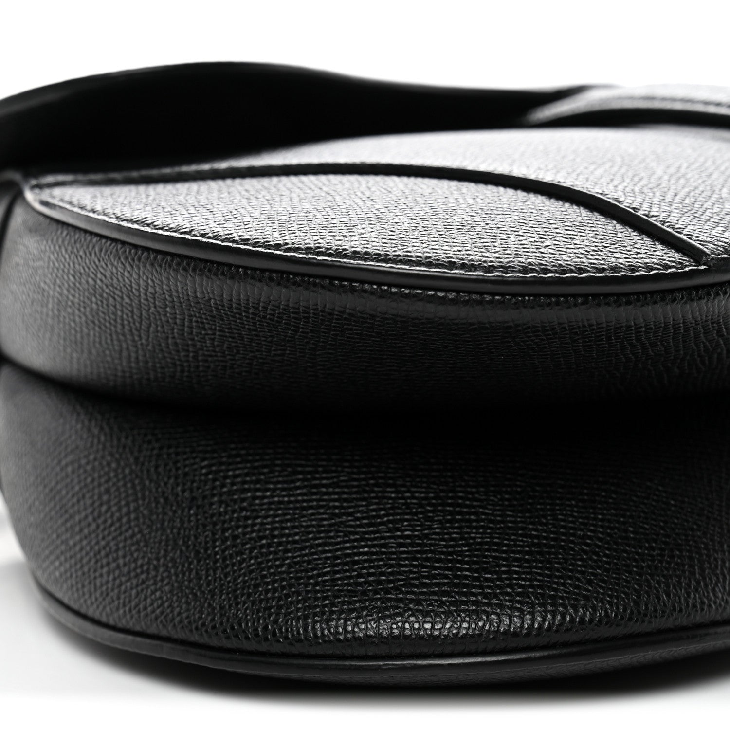 Christian Dior Grained Calfskin Saddle Bag With Strap Black 9 of 10