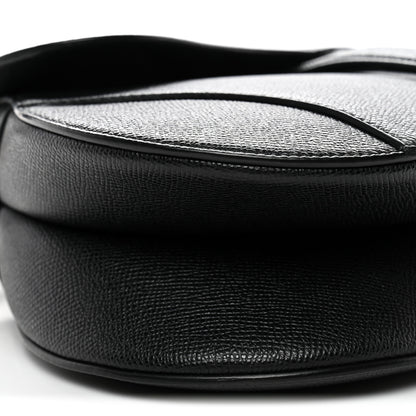 Christian Dior Grained Calfskin Saddle Bag With Strap Black 9 of 10