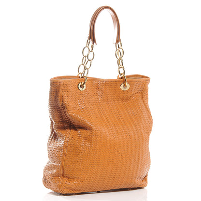 Christian Dior Leather Soft Woven Tote Brown 3 of 7
