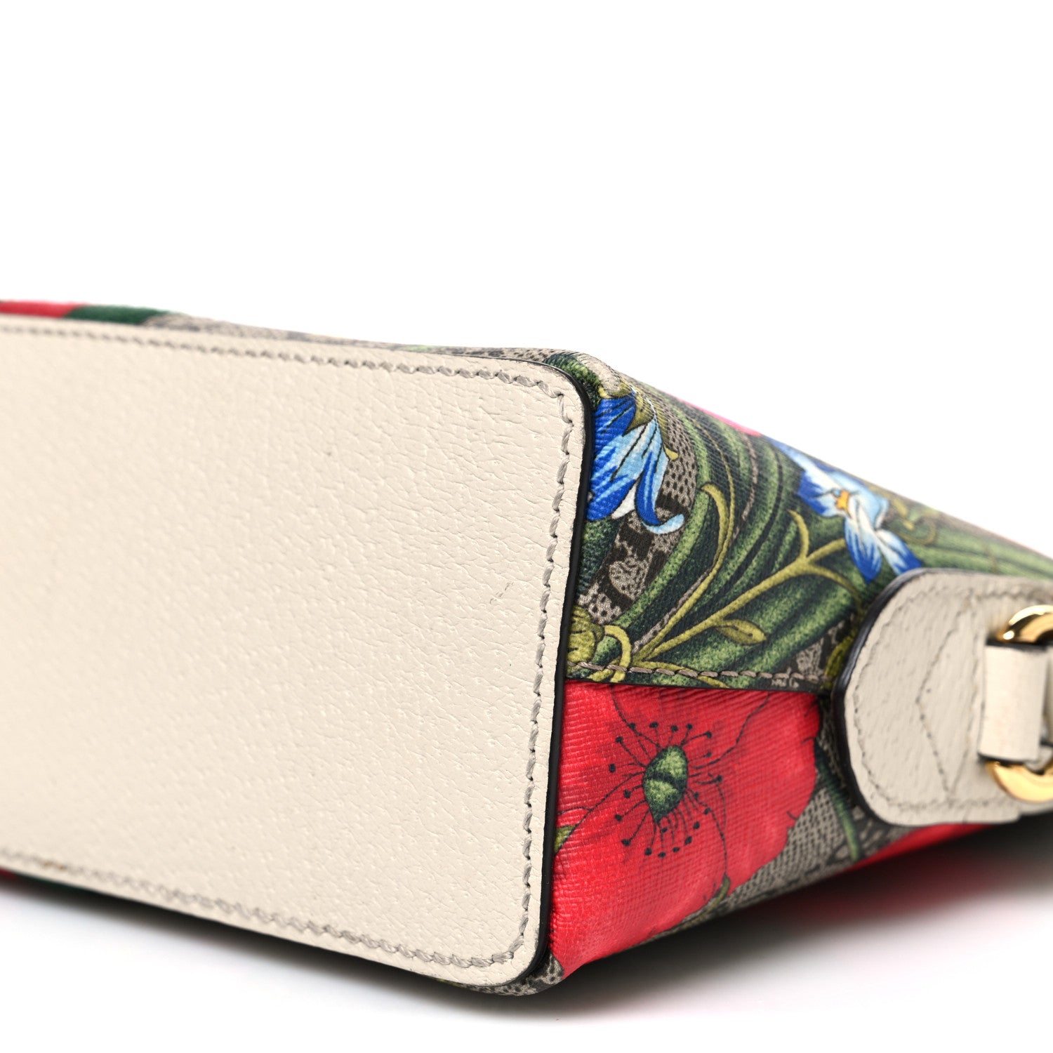 Gucci GG Supreme Monogram Flora Web GG Small Ophidia Dome Shoulder Bag White 10 of 11