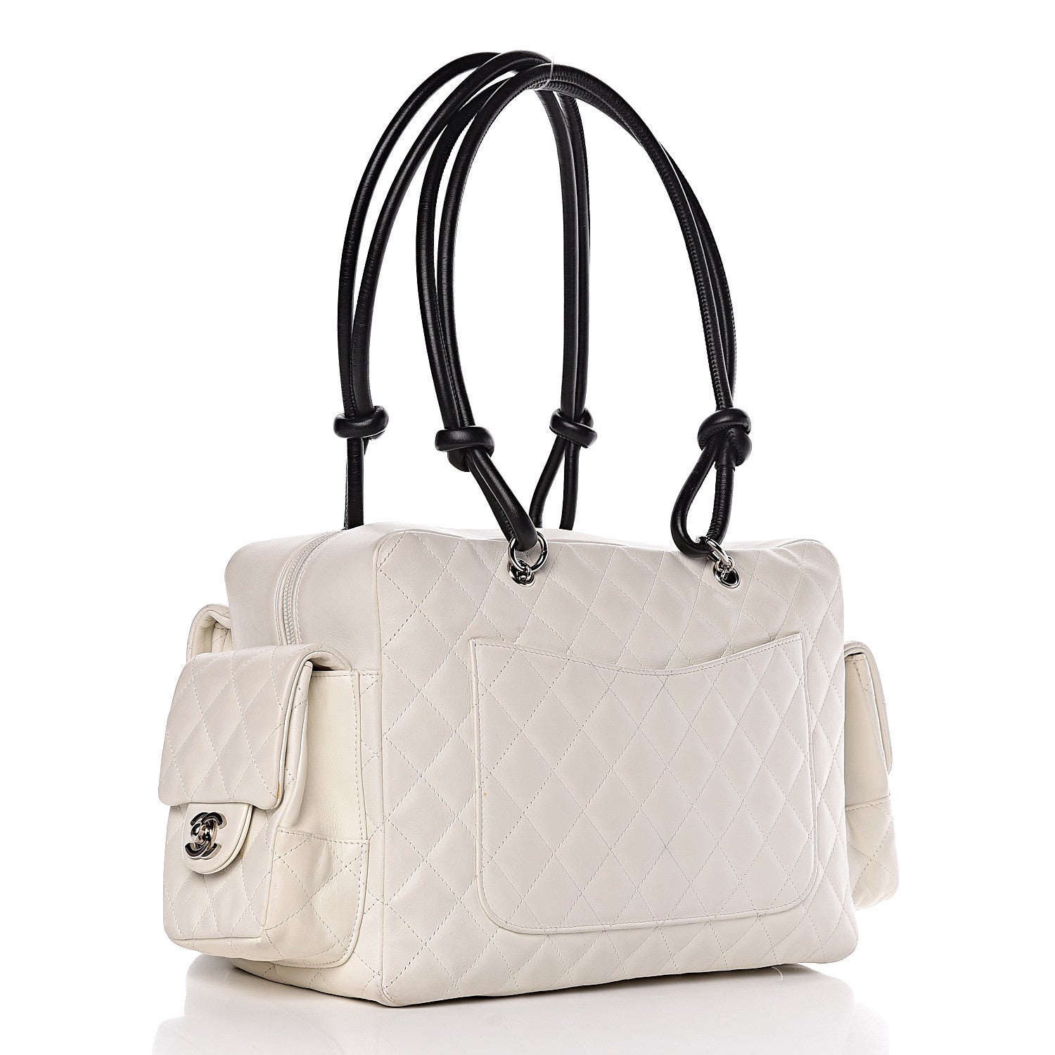 Chanel Calfskin Quilted Large Cambon Multipocket Reporter White 3 of 20