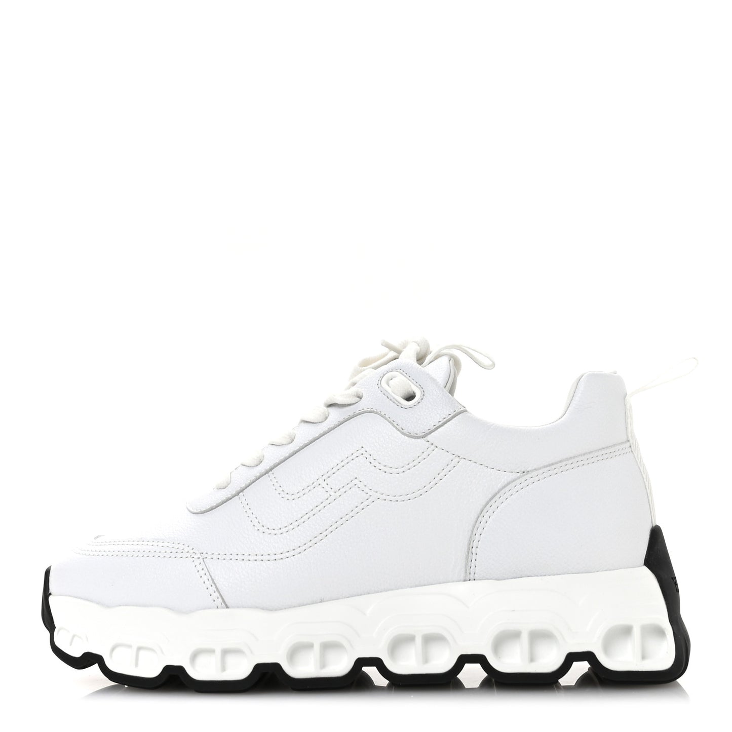 Parachute Fabric Calfskin Impulse Sneakers 37.5 White