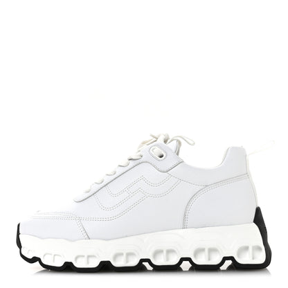 Hermes Parachute Fabric Calfskin Impulse Sneakers 37.5 White 1 of 9