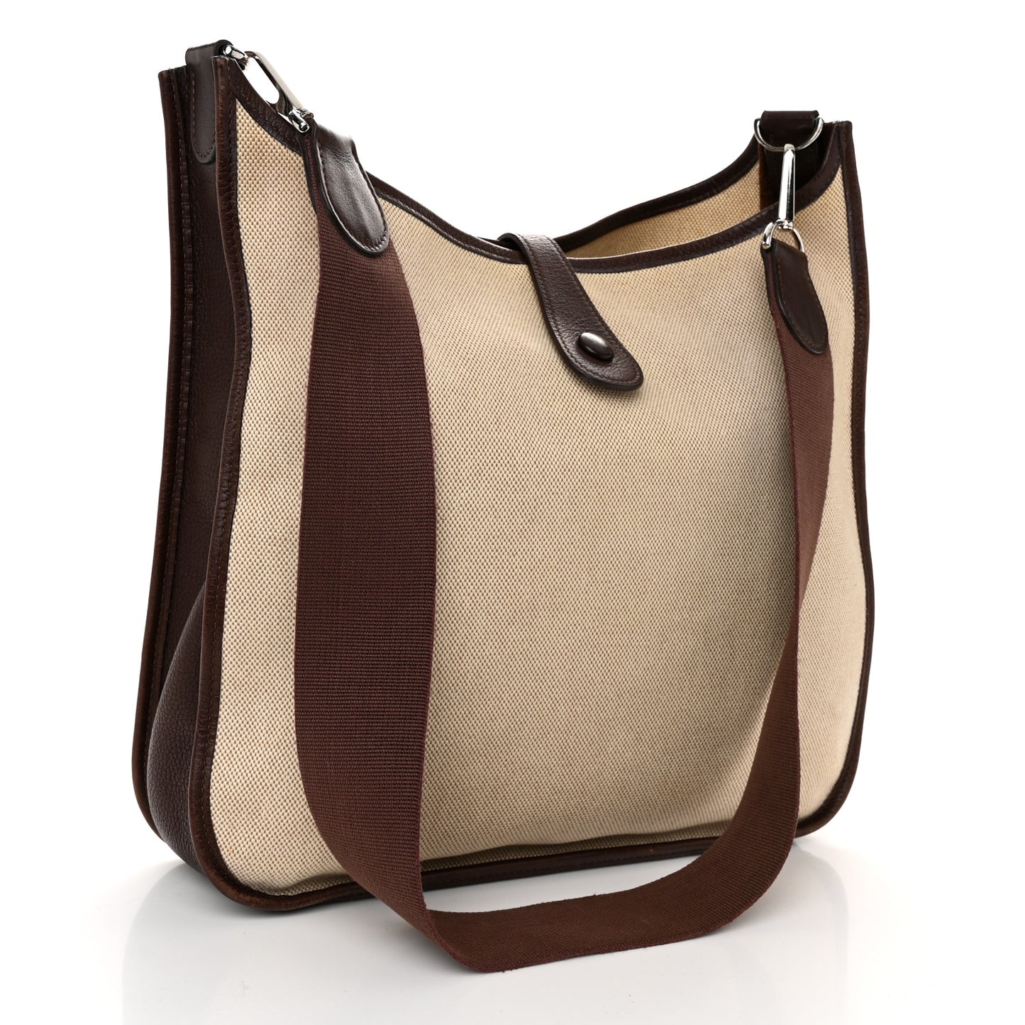 Toile Taurillon Clemence Evelyne PM Ecru Ebene