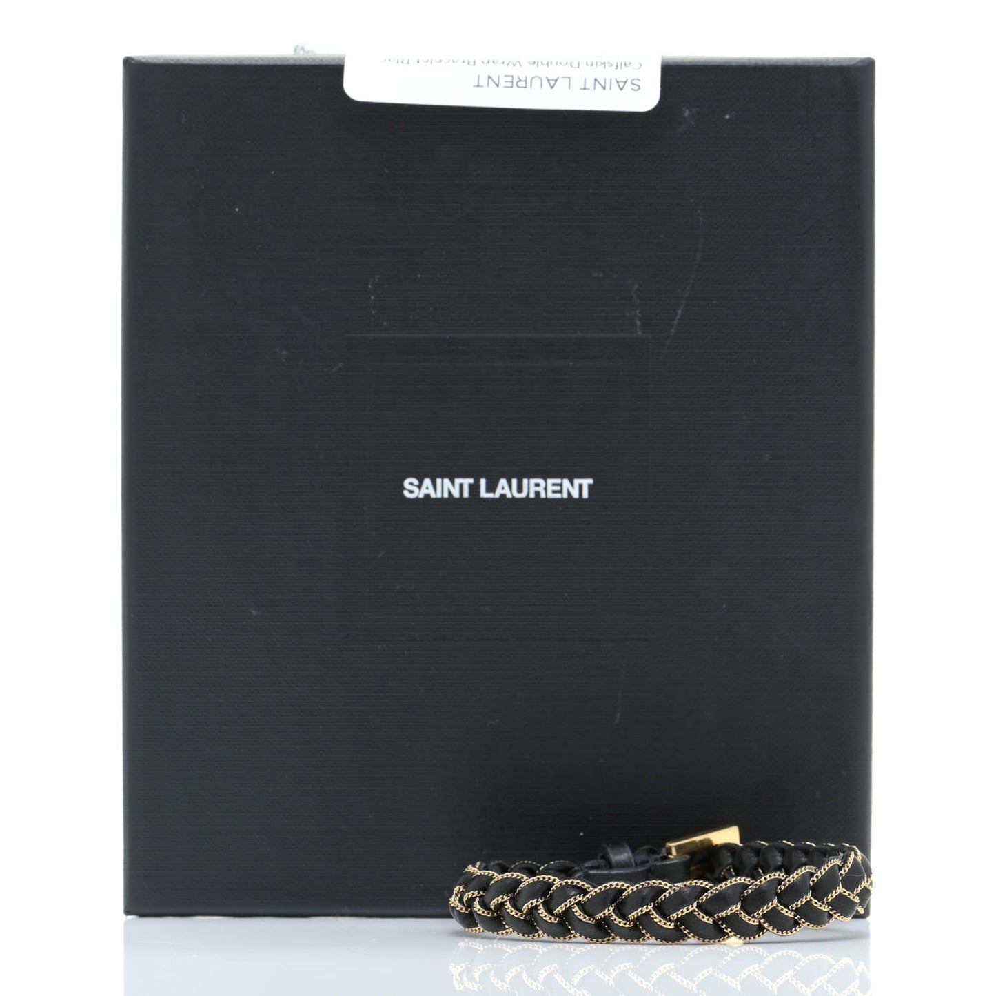 Calfskin Braided Double Wrap Bracelet Black