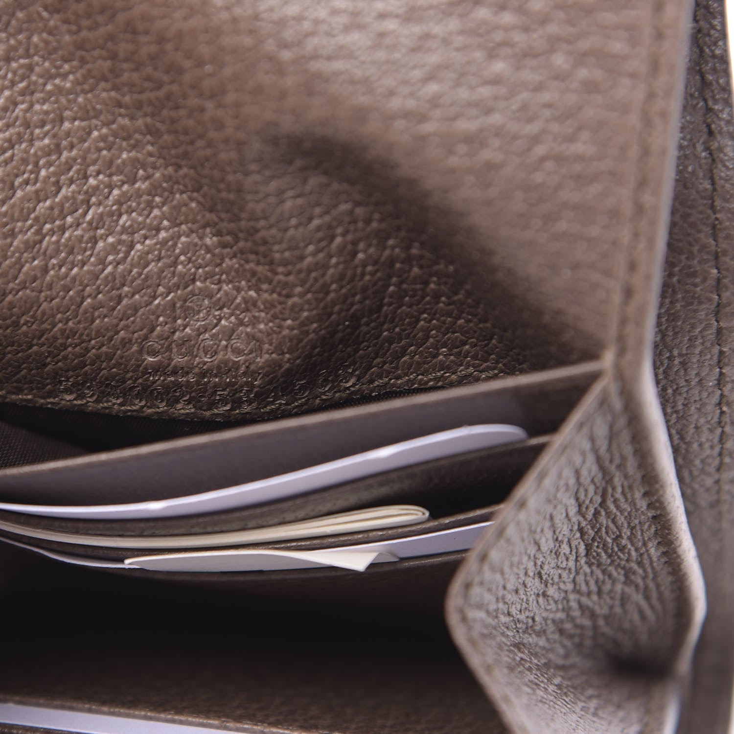 Gucci GG Supreme Monogram Textured Calfskin Web Ophidia Card Case Wallet Beige Ebony New Acero 6 of 7