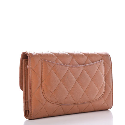 Chanel Caviar Quilted Large Flap Wallet Brown 3 of 10