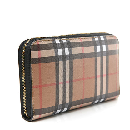 Burberry Vintage Check Elmore Zip Around Wallet Black 3 of 8