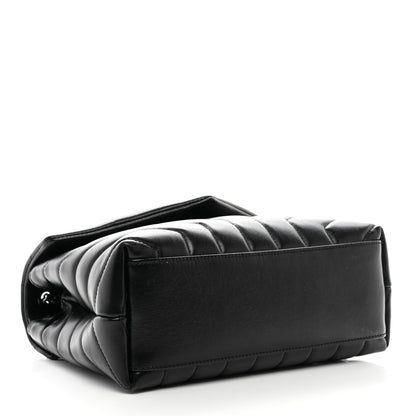 Saint Laurent Calfskin Y Quilted Monogram Monochrome Small Loulou Chain Satchel Black 4 of 11