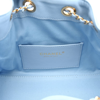 Chanel Caviar Quilted Mini Chanel 25 Handbag Light Blue 6 of 11
